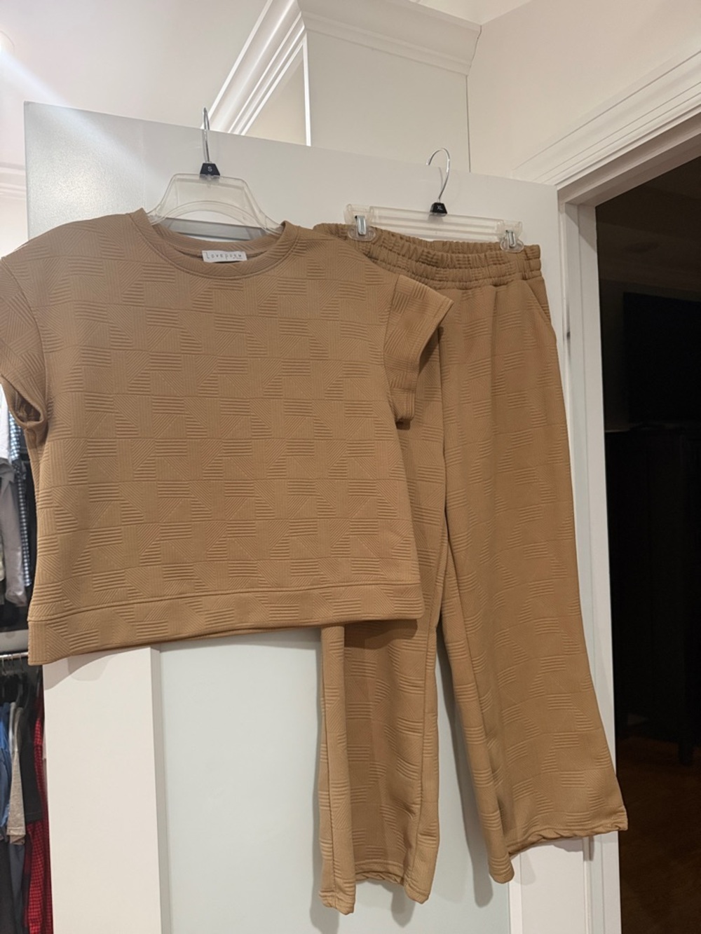 Love Poem -Textured Camel Matching two piece Set